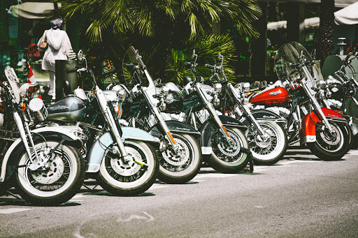 Motorcycles Lined up in New Jersey