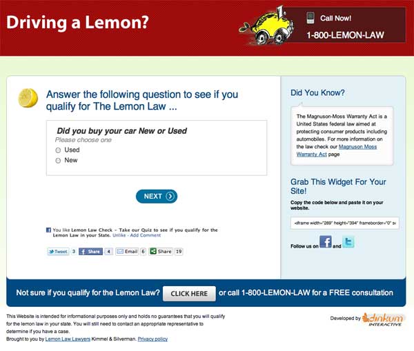 Driving a Lemon Questionnaire